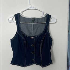 cropped denim vest